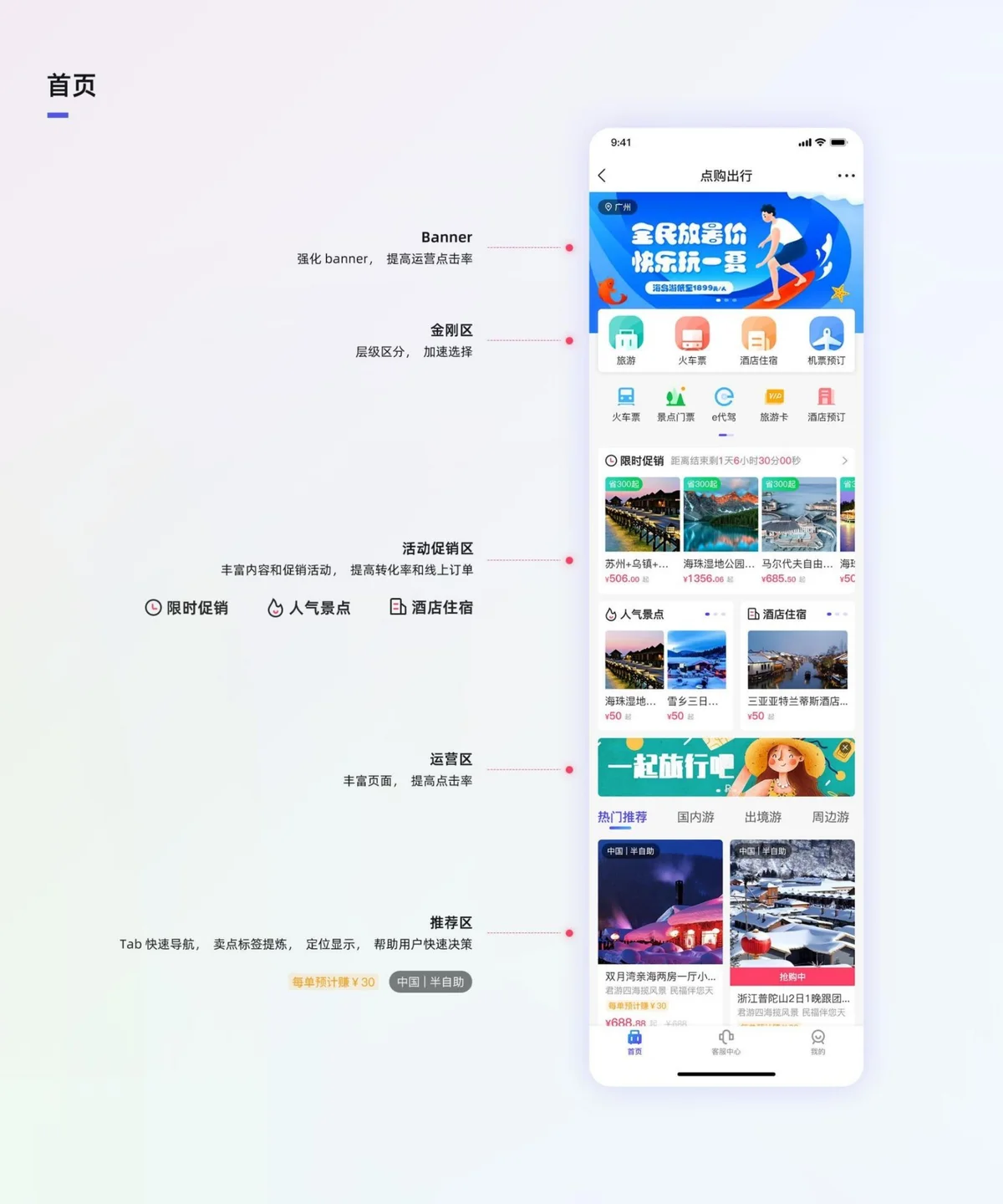 点购出行首页改版界面